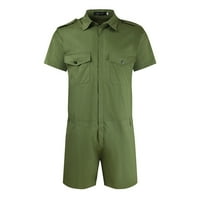 Voncos Womens Jumpsuits i Rompers Clearence - čvrst moda Comfy rever kombinezons Playsiuit Green 10