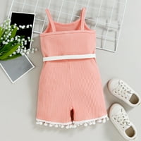 Girls'Jumpsuits & Rompers Baby Girl Bunny Outfit Toddler Djevojke rukavice bez rukava Roštiljno rebraste