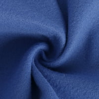 Plus veličina zazor dugih rukava, ženski vuneni kaput od punog boja rekreativni dugi rukav, nebesko plavo 8