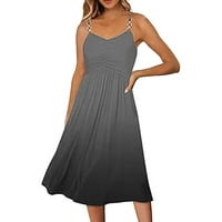 Tiqkatyck klizne haljine za žene ljetne haljine za žene gradijentni ispis bez rukava V izrez špagete