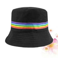Modna kašika Hat Ribar šešir pamuk za zaštitu od sunca šešir Rainbow Stripe Sunhat za žene muškarci
