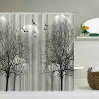 3D šarene stablo zastove za tuširanje kupaonice Vodootporni poliesterski ukras od platna sa kukama180
