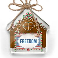 Ornament tiskao je jednu stranu slobodu četvrtog jula Crveni, bijeli i plavi božićni neonblond