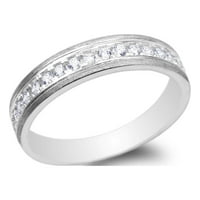 Žene Sterling Silver Stripes okrugli CZ Angažovanje vjenčanih prstena 4-10