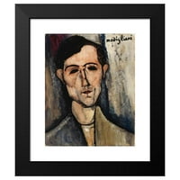Amedeo Modigliani crni moderni uokvireni muzej umjetnički print naslovljen - čovjek