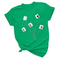 Ljetna ušteda ZZWXWB Žene Ljeto CrewNeck Pismo Ispiši majice Modne udobne ženske bluze Topsweet i nježna ličnost Print Dating Vojska Zelena L