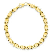 14k žuto zlato četkana narukvica lanac Fancy Stampato Fini nakit za žene poklone za nju