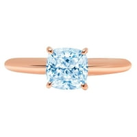 1.5ct jastuk rezan plavi simulirani dijamant 18k ružičasti ružičasti zlatni graviranje izjava godišnjica Angažovanost vjenčanja veličine prstena veličine 10.75