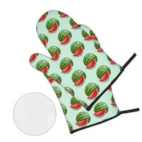 Vodootporne pećnice Mitts i setovi nosača lonca, zelena crtana lubenica posuda kuhinje kuhanje otporno