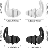 Parovi spavanja uši za uši silikonski ovalni u obliku šarlova protiv buke koja se mogu zamijeniti sigurna bučna utikača za spavanje hrkanje koncertnih trkačkih sportova