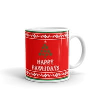 Happy Pawlidays Cat Božićne kafe čaj keramički šolica Poklon radnog čaša 15oz