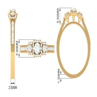 Elegantni cirkon zaručni prsten za žene - Carat - AAAA Kvaliteta, Sterling srebrna, SAD 12.50