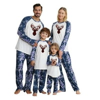 Božićna porodica Pajamas Podudaranje sa roditeljskim djecom Topli božićni set Štampana kućna habanje pidžama dvodijelna mama postavljena porodična pidžama podudaranje setova