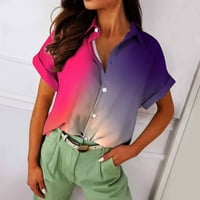 Žene trendovske vrhove Collars Slatka grafička majica casual kratke majice Bluze Havajski majice Dame