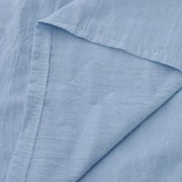 Ženska rever suncokret T košulje pamučne posteljine izlasku na ljetni kratki rukav duglu gumb dolje