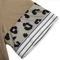 Scyoekwg Zapadne majice za žene Trendy s kratkim rukavima Ljetni leopard patchwork ing s prugama Grafički