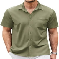 Woobling Mens majica Dugme Down Summer Košulje Havajski vrhovi Men Regular Fit Holiday Bluze Light Green