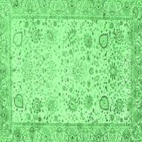 Ahgly Company Zatvoreni kvadrat Perzijski Smaragd zelene tradicionalne prostirke, 6 'kvadrat