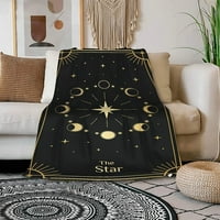 -Dake The Respress Tarot Card Moon Star Vintage Bobet Mekani ugodno lagano plišanje runo Baket pokloni nebeska astronomija konstelacija Dekor krevet za krevet za kauč za odrasle