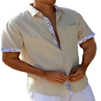 Muška majica rever vrat Ljetne majice Dugmad vrhova Muška havajska bluza Plaža Tee Plava m