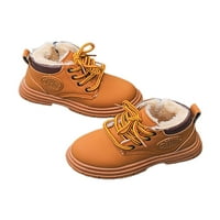 Difumos Dječji britanski čizme čipke tople gležnjače bočni patentni zatvarač zimski čizme vanjske udobnosti cipele bez klizanja okruglica kratki čizmi žuti 6c