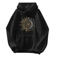 IOPQO Hoodies za žene Žene dugih rukava svakodnevno ispis dugačak dugačak dugim duksericama dukserica s kapuljačom dukserica tiskane žene