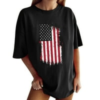 Američka zastava tiskane žene T-majice kratka rukavica majica majica majica s ulicom Ležerne prilike