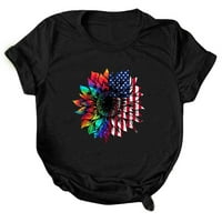 OAVQHLG3B 4. jula odijela za ženska američka zastava majica Ljetni vrhovi za žene tiskane casual labavo
