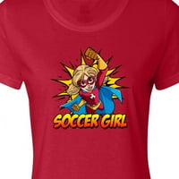 Inktastična fudbalska djevojka Superheroo ženska majica