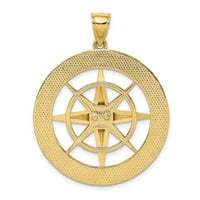 Jewels 14k žuti zlatni nautički kompas Privjesak