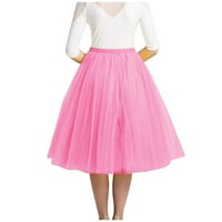 Gotyou haljine ženska suknja od pune boje naftonolo naftanu suknju s pet sloj vrpce ružičaste m