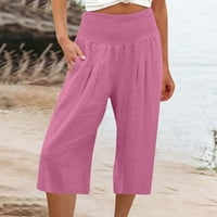 Ženske široke hlače za noge visokog struka Yoga Palazzo Lounge pantalone Sportske sportske dukseve sa džepovima