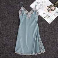 Ženska odjeća Solidna cvjetna čipka TRIM Satin Cami Pajama Set Silk Nightcown PJS Pajamas setovi s ogrtačem