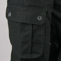 Yievt muški teretni hlače za učinkovito zatvaranje ravne vrste čiste pamučne pantalone casual vanjske