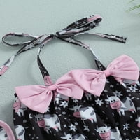 Baby Girl Bikini set ljetnog kupaćih kostim školjkama kolač od kravljeg printa za viseći vrat + kratke