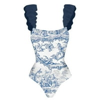 Ženski jednorupljeni kupaći kostimi slim kupaći kostimi Bikini čipka up kupaći kostim duga šifon zamotana