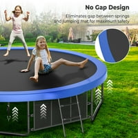 Kumi Trampolin 15ft, 1200kls trampolin za 3- odrasle osobe 6- djeca, trampolin sa kućištem, košarkaškim obručem, lopta, torba za pohranu i ljestvici, na otvorenom, ASTM