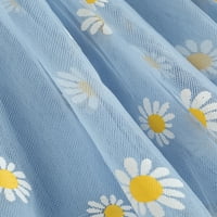 Canrulo Toddler Baby Girls cvjetni sandress Daisy Print Sling Tulle Tutu haljine Princess Party Casual Outfits Blue 4- godine