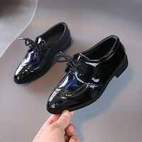 Ljetni i jesenski modni dječaci Ležerne kožne cipele Čvrsta boja čipke gore šiljaste čipke up haljine cipele