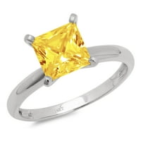 2CT princeze rez žuta simulirana dijamanta 18k bijela zlatna godišnjica za angažman prsten veličine 11