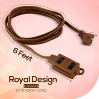 Stopala smeđe produžetka kabela, utičnice, prong, mjerač kabel, teška dužnost, unutarnja upotreba - od Revpex-a