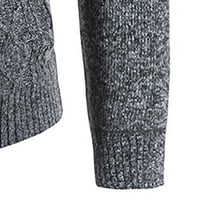 Zimski džemper kaputi za muškarce - čvrsti vanjski odjećni čeznuti CARDIGAN Slim Elegantne pletene džemper jakna puna zip dugih rukava kornjača siva