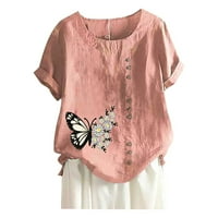 Posteljine za žene Loase Fit FIT TOP BLUSE COURES FIT THERS TEES TEE LEATSFLY Print T-majice Posada
