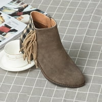 Symoid Womens Boots i gležnjače - cipele Ležerne modne rublje plaćene frišeno spajanje retro smrzavene antilopske cipele sa petom sive 39