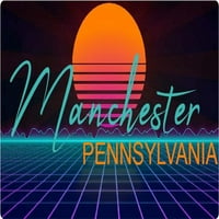 Manchester Pennsylvania Vinil Decal Stiker Retro Neon Design