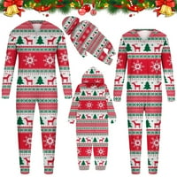 Porodica Tawop Podudaranje pidžamas roditelj-dečji božićni set Štampano kućno habanje kapuljača PAJAMAS