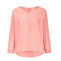 Zunfeo Womens Tops Clearence - dugi rukav Novi dolazak Blosue T majice Pink XL
