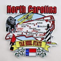Sjeverna Karolina Državni elementi Karta Frižidera Kolekcionarni suvenirni magnet