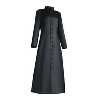 Ženske jakne i kaputi za oblikovanje žena Čvrsta dugme za dugih rukava ogrtač kostim Cosplay Chaplaincy kaput