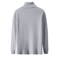 Outfmvch džemperi za muškarce Casual Moda Solidna boja Visoko ovratnik Dugi rukavi Pleteni džemper Ženski